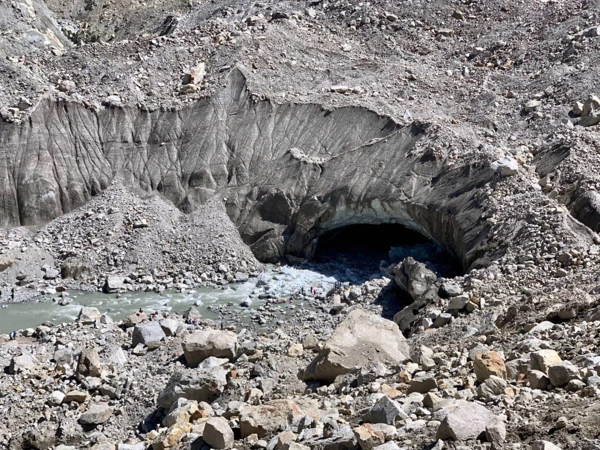 Bhagirathi peaks and glacier at their base