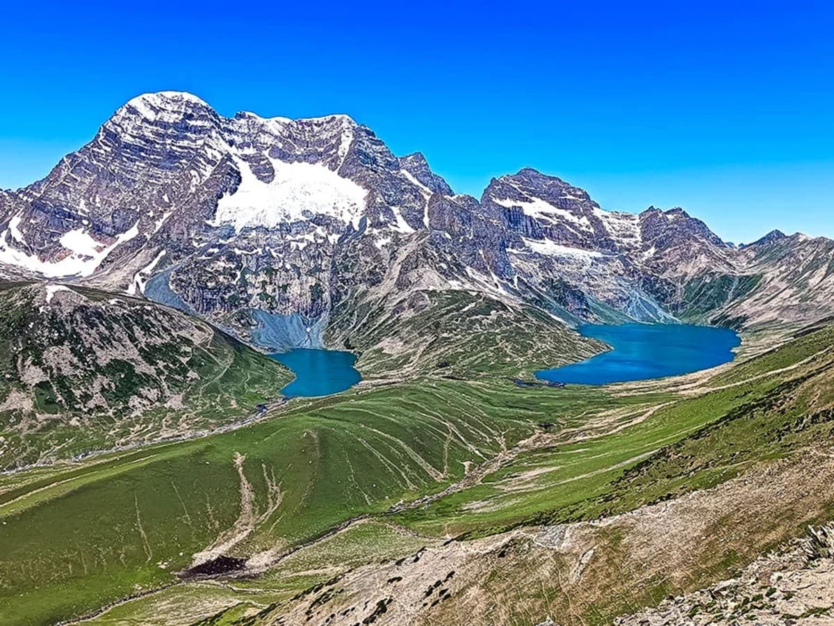 Permanent snow fields and high passes at 13,800 ft